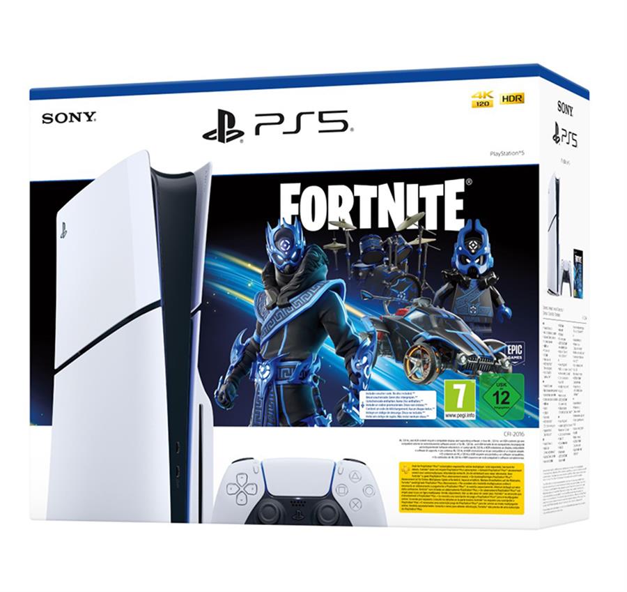 CONSOLA PS5 SLIM CON LECTORA + PACK FORTNITE