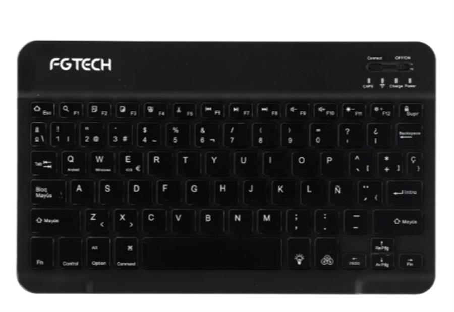 TECLADO INALAMBRICO BLUETOOTH RETROILUMINADO RGB FGT