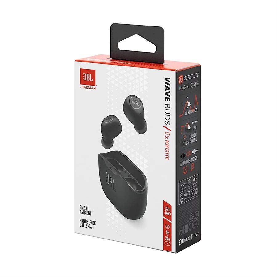 AURICULAR BLUETOOTH JBL WAVE BUDS NEGRO