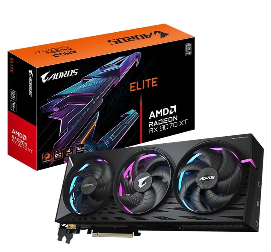 PLACA DE VIDEO GIGABYTE RADEON RTX 9070XT AORUS ELITE 16GB