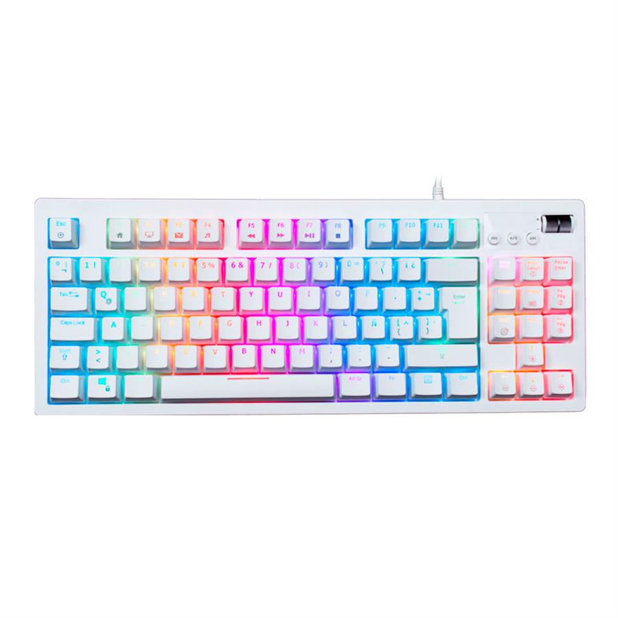 TECLADO MECANICO 80% VSG QUASAR WHITE SWITCH BLUE